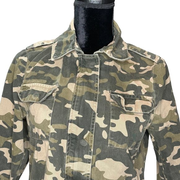 Forever 21 Jacket Womens Small Green Camo Military Outdoor Jacket Hiking Coat - Picture 2 of 15